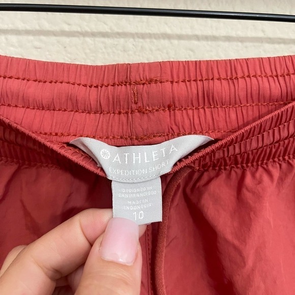 Athleta Expedition Short Drawstring Elastic Waist Hiking Shorts Etruscan Red 10 - Picture 7 of 13